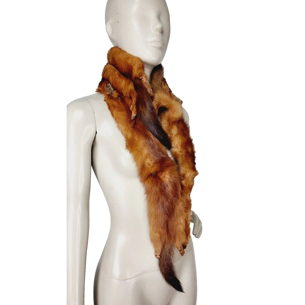 Antique Koseff Furs Whole Mink Body Pelts Heads Tails Hands Feet Fur Scarf Stole
